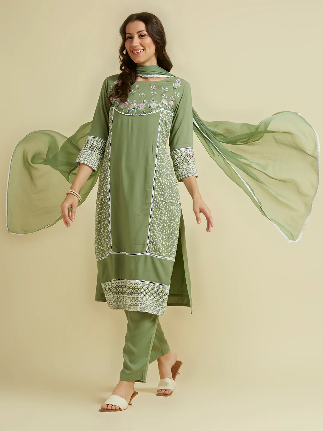 GREEN SHIA HAKOBA KURTA SET