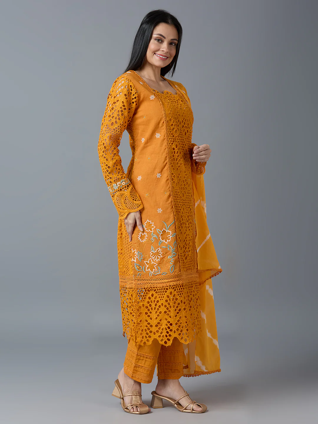 HAKOBA LUXE SHIA MUSTARD KURTA SET