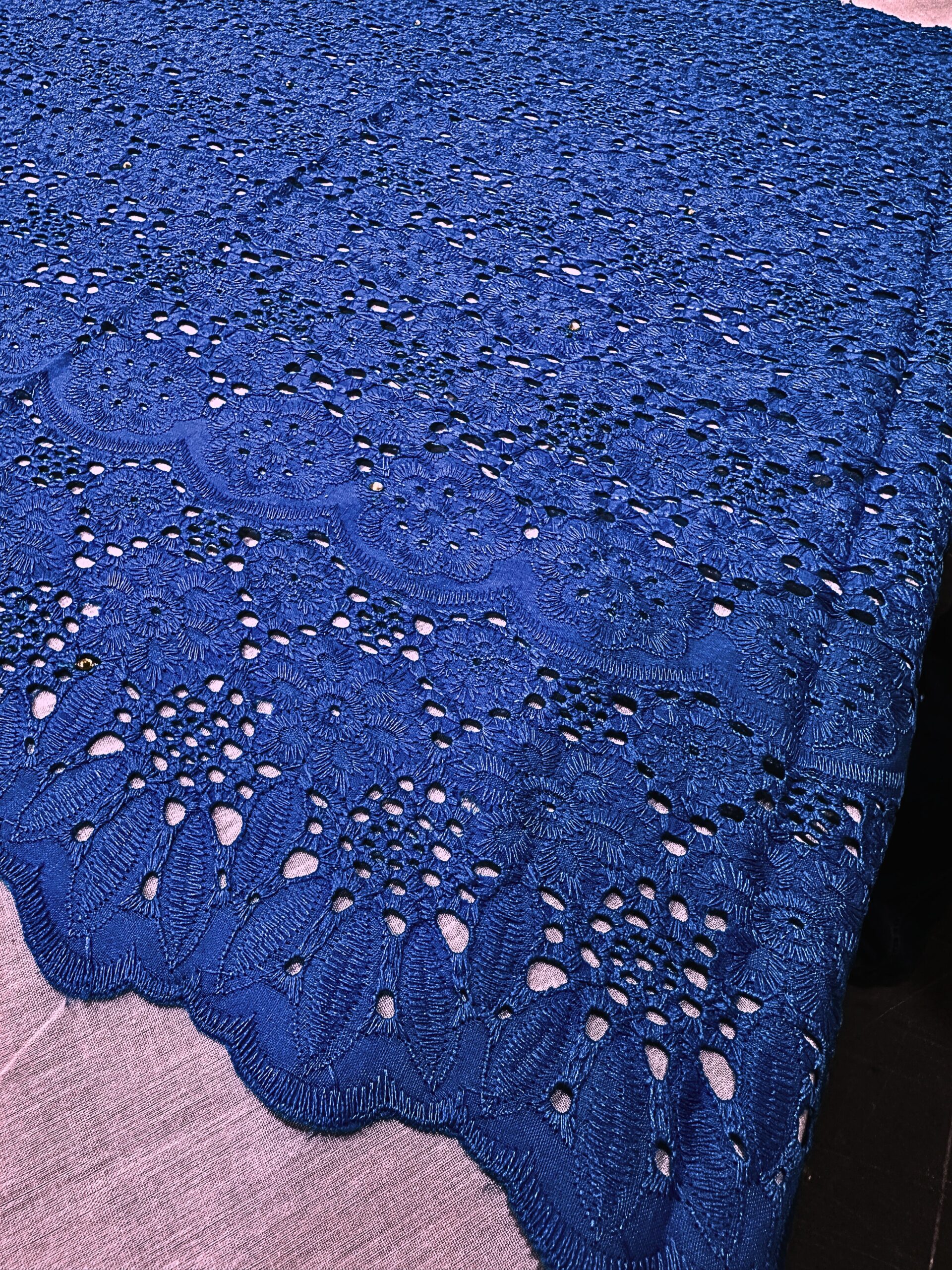 MAGNA 0486 Royal Blue Embroidery Fabric