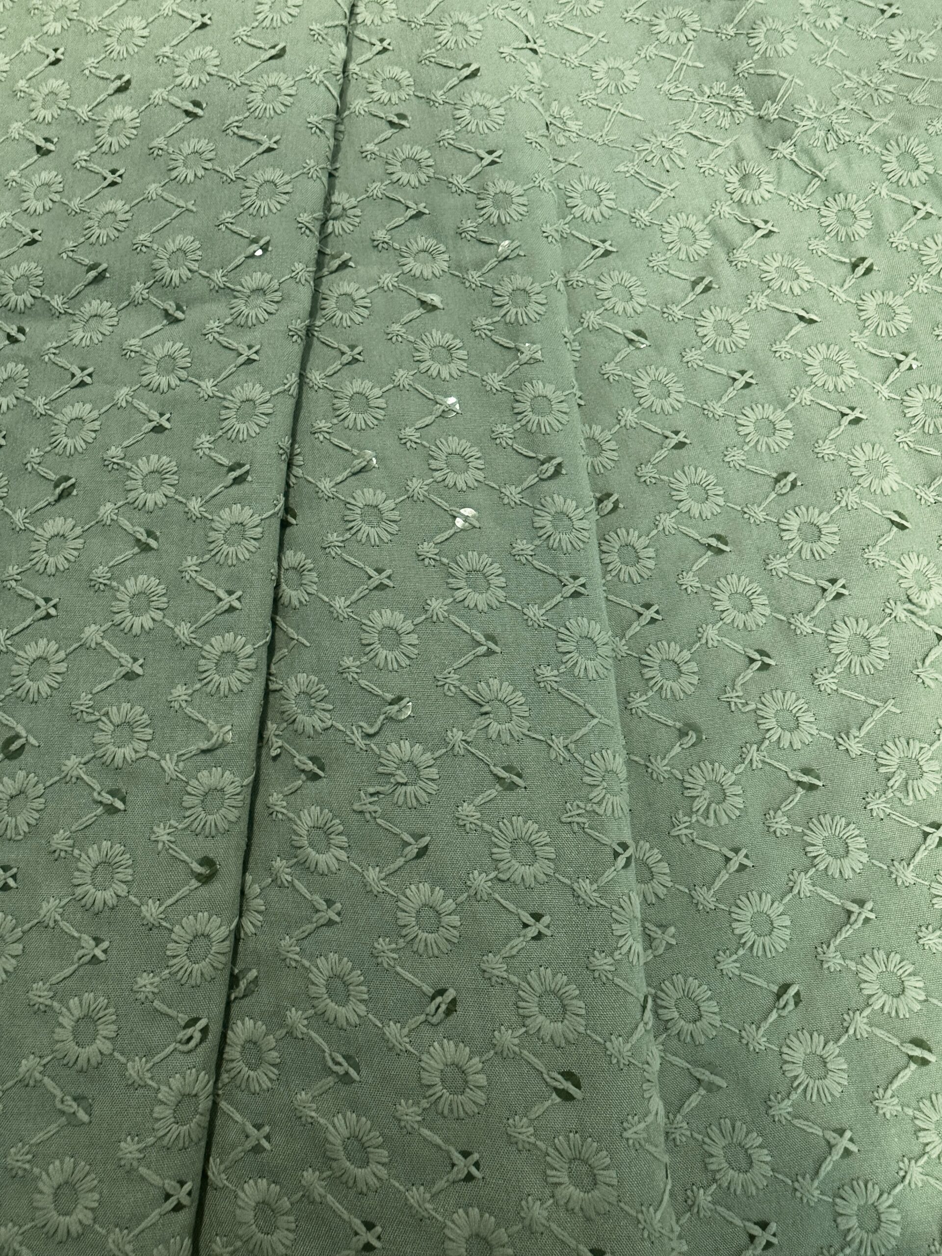 BAHAR 6321 Dark Pista Sequence Embroidered Fabric