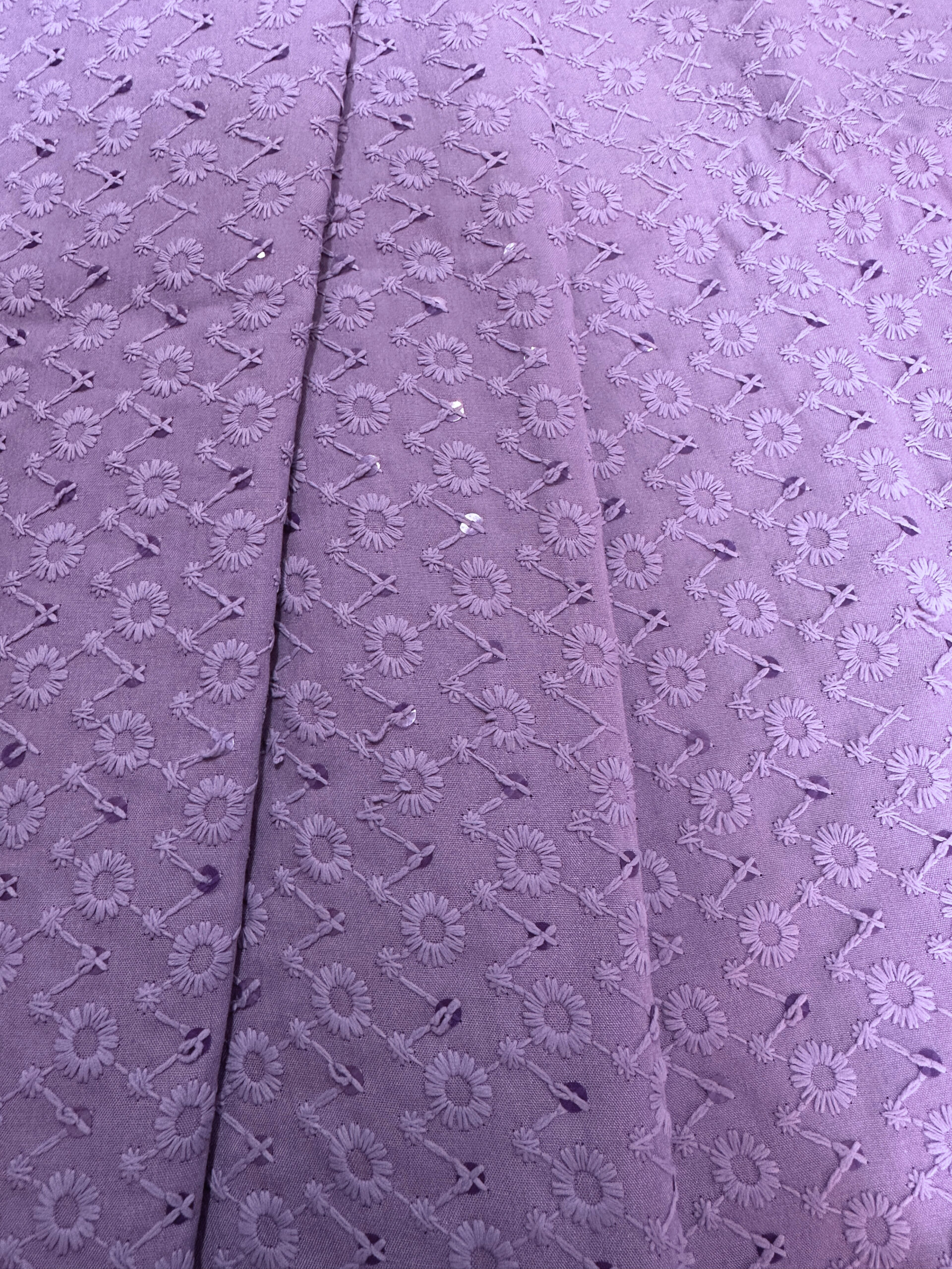 BAHAR 6321 Lavender Sequence Embroidered Fabric