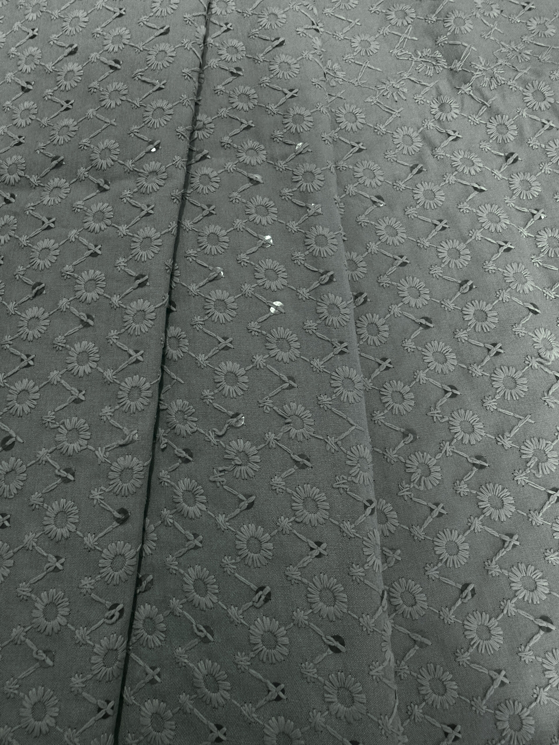 BAHAR 6321 Grey Sequence Embroidered Fabric