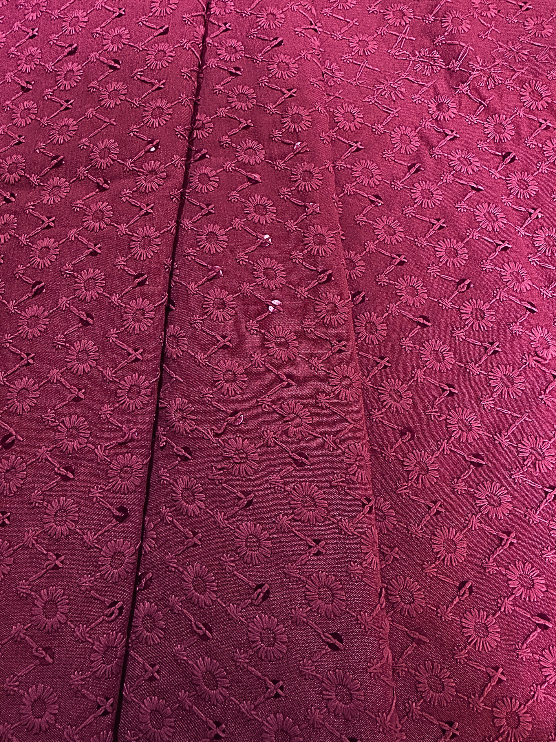 BAHAR 6321 Maroon Sequence Embroidered Fabric