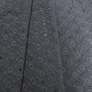 BAHAR 6321 Charcoal Sequence Embroidered Fabric