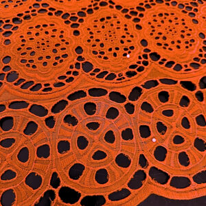 SIGMA 9687 Orange Embroidered Fabric