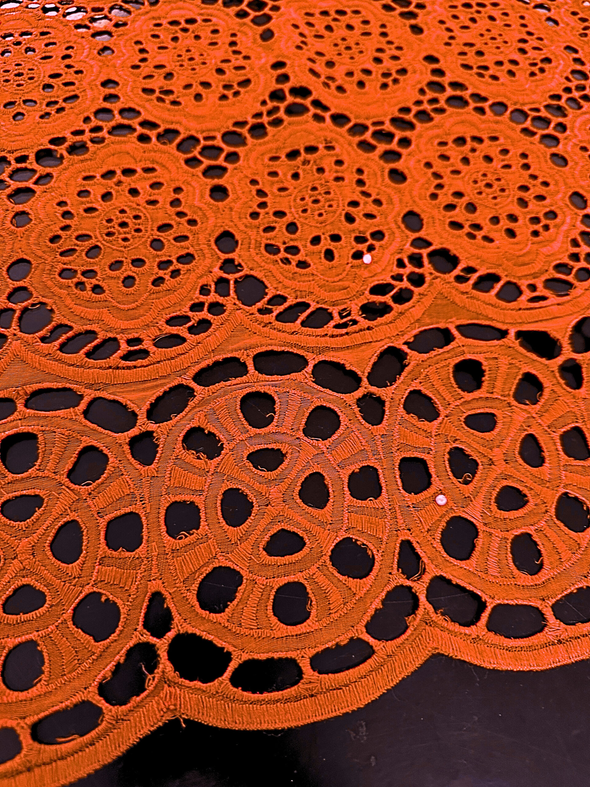 SIGMA 9687 Orange Embroidered Fabric