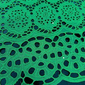 SIGMA 9687 Green Embroidered Fabric