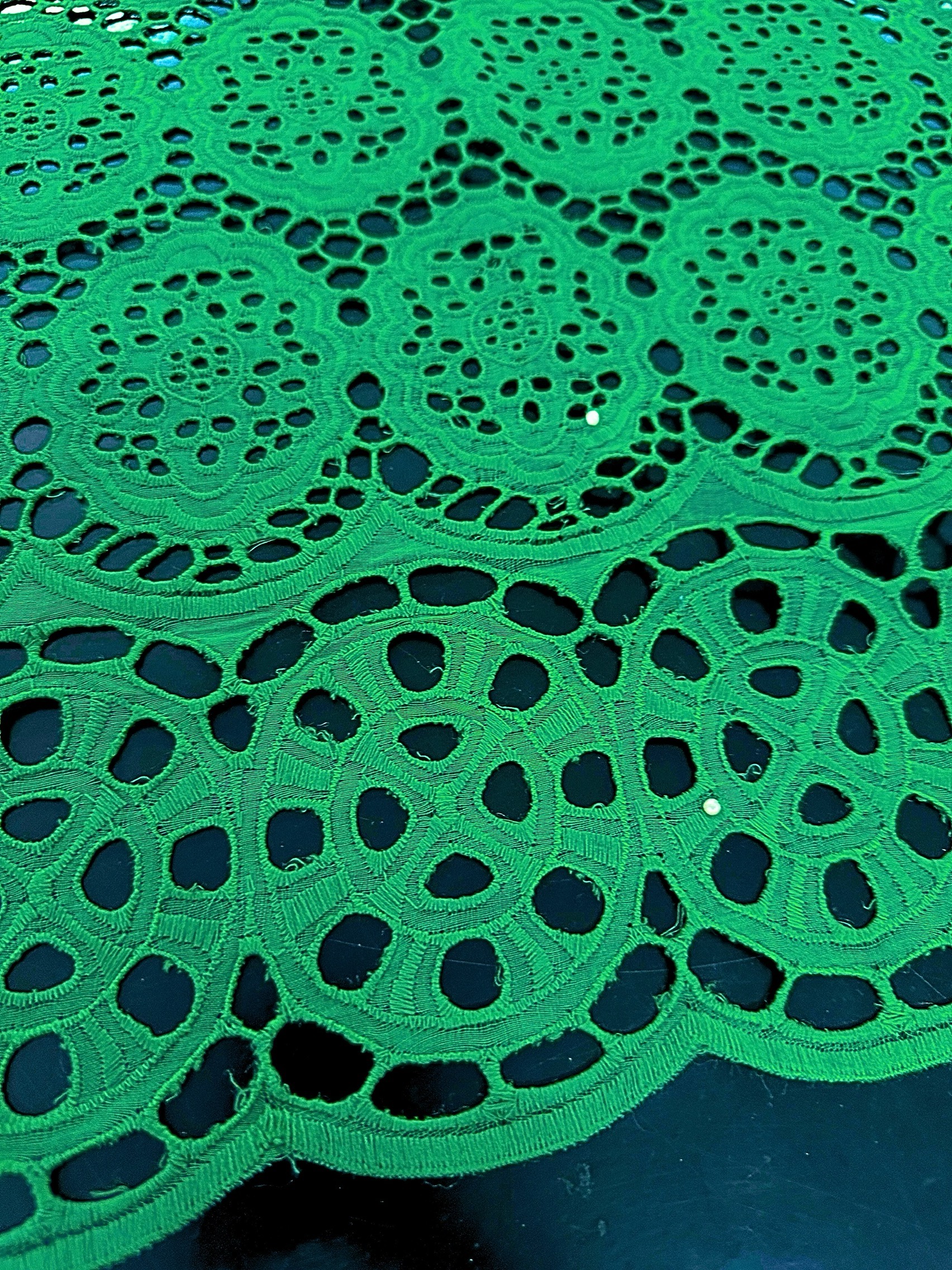 SIGMA 9687 Green Embroidered Fabric