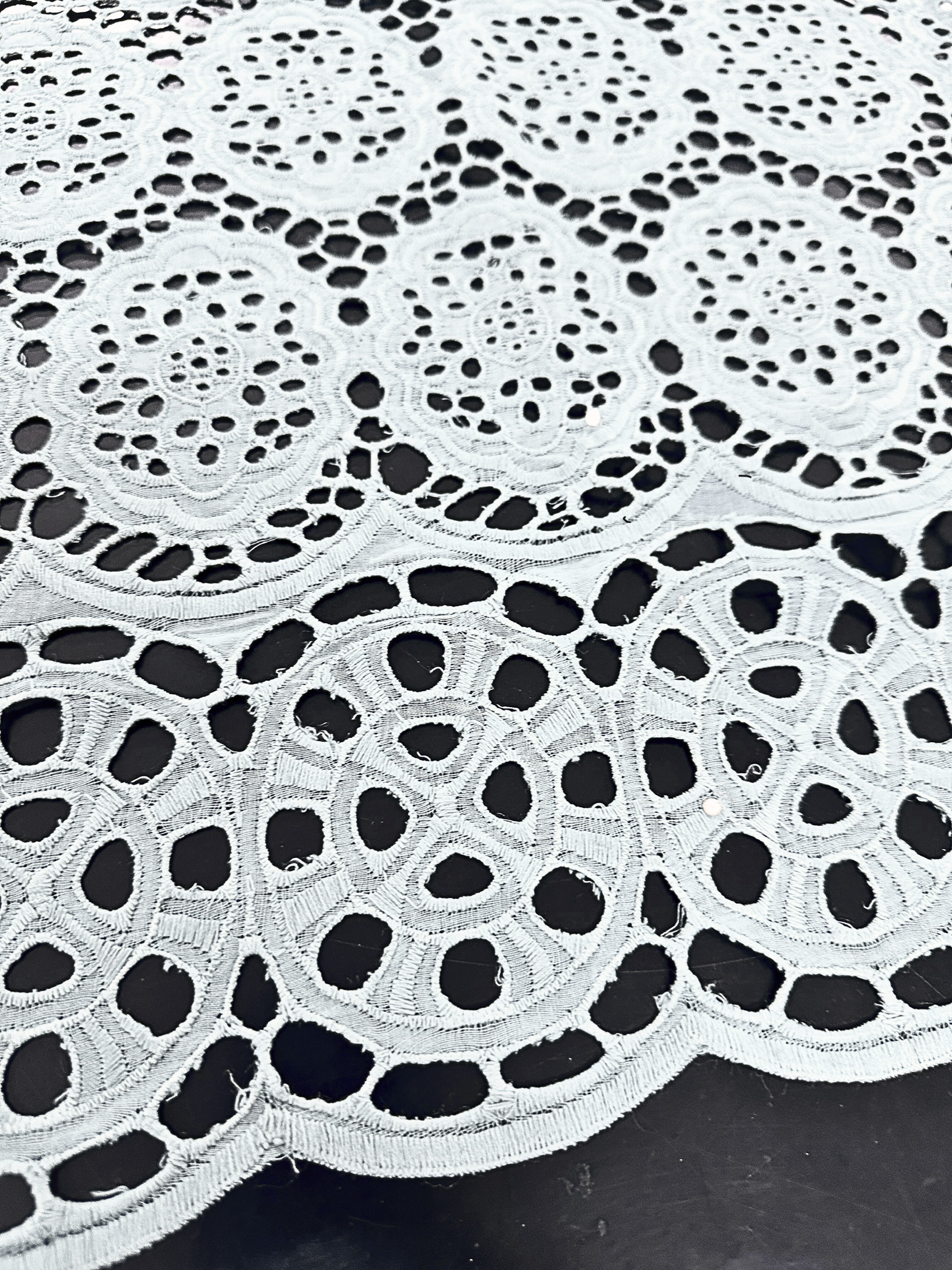 SIGMA ASP9687 White Embroidered Fabric