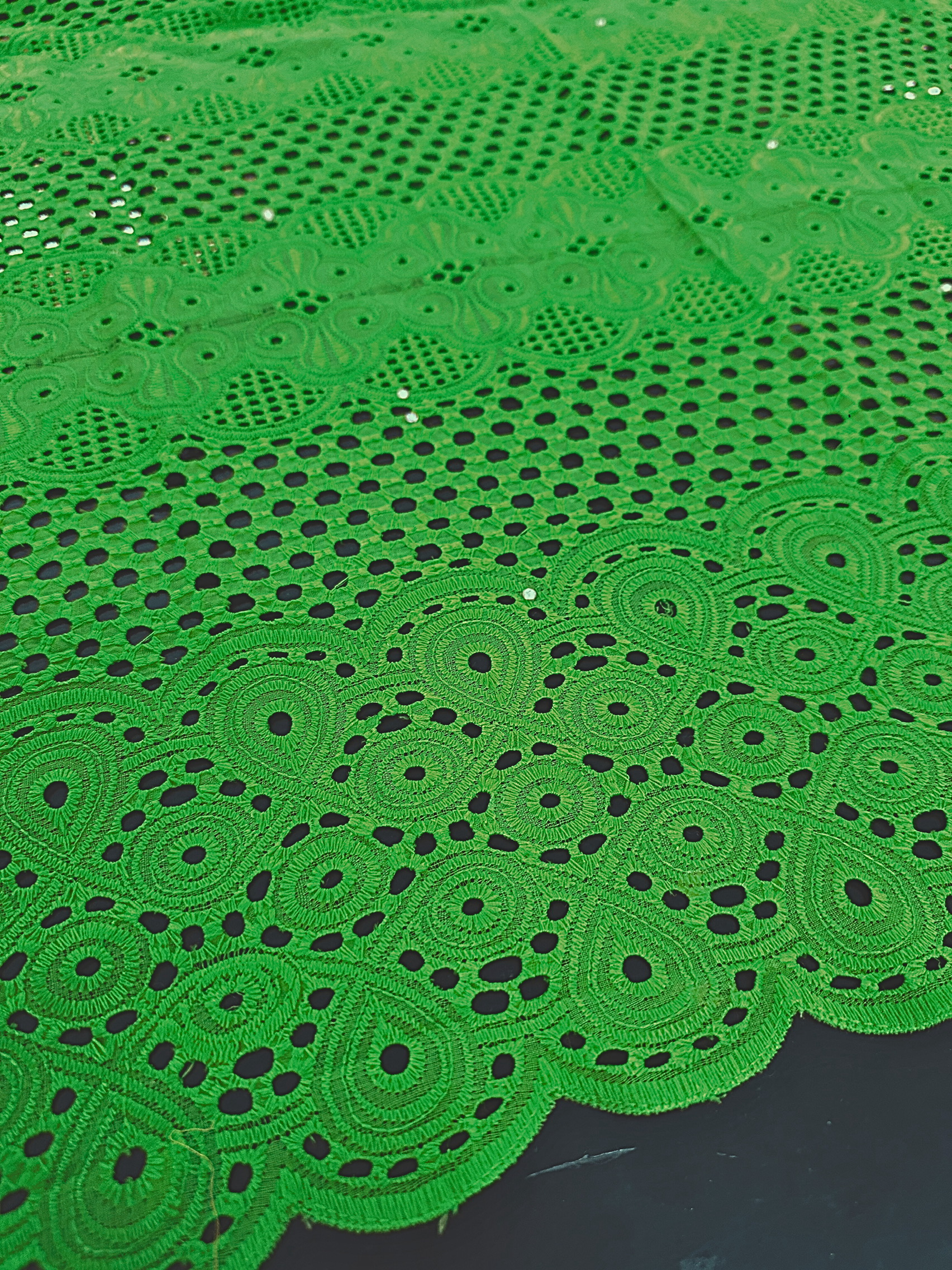 MAGNA 0490 Green Embroidered Fabric