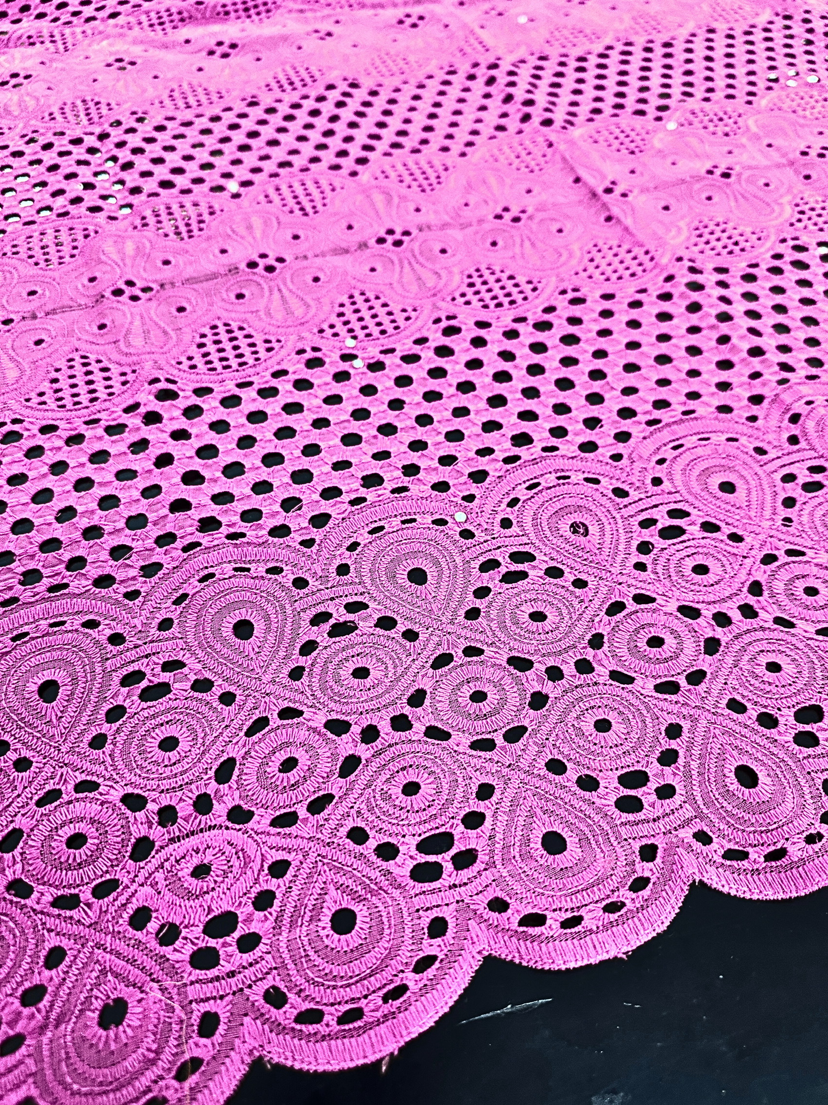 MAGNA 0490 Pink Embroidered Fabric