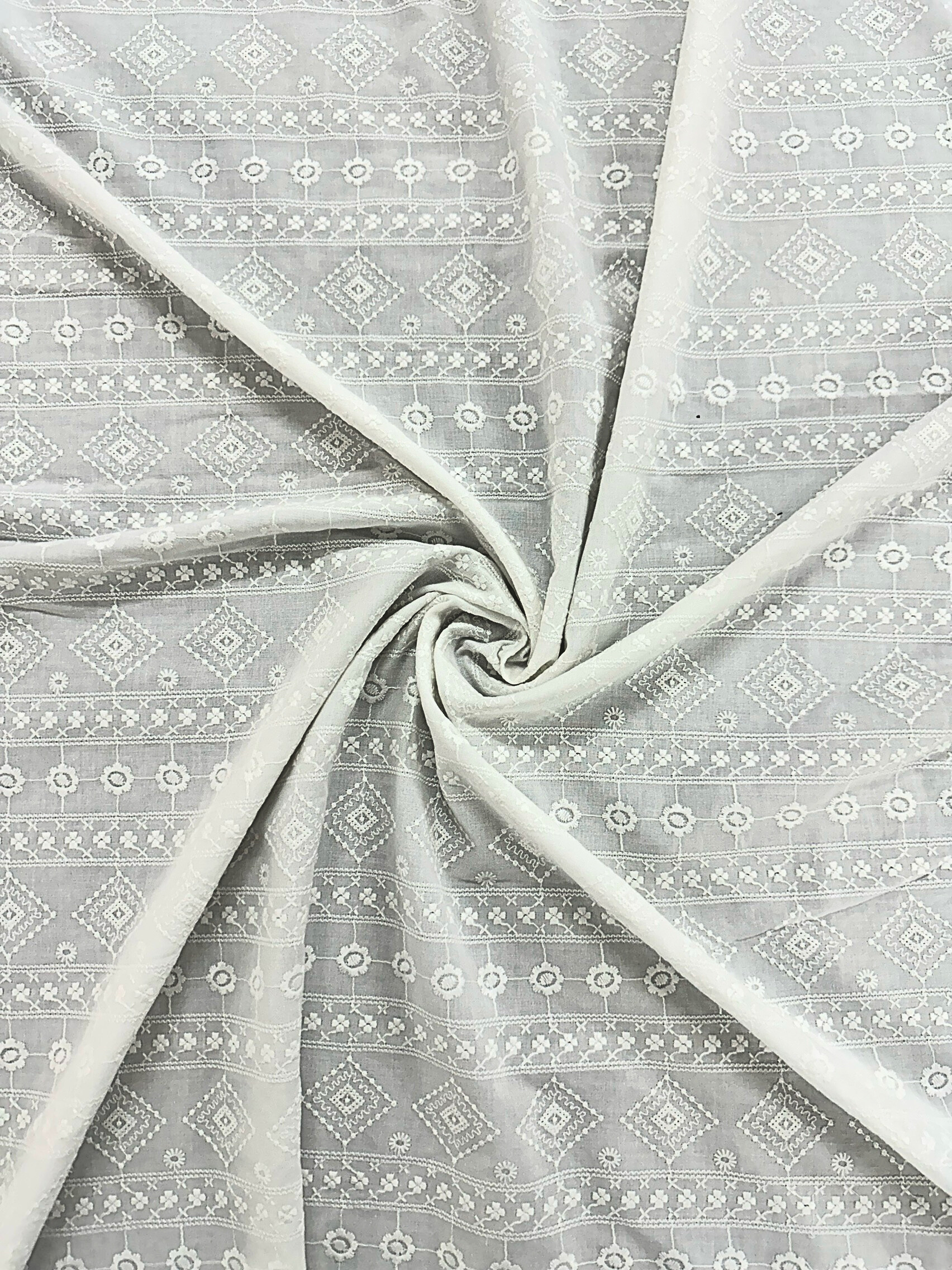 Ryma White Embroidery Fabric
