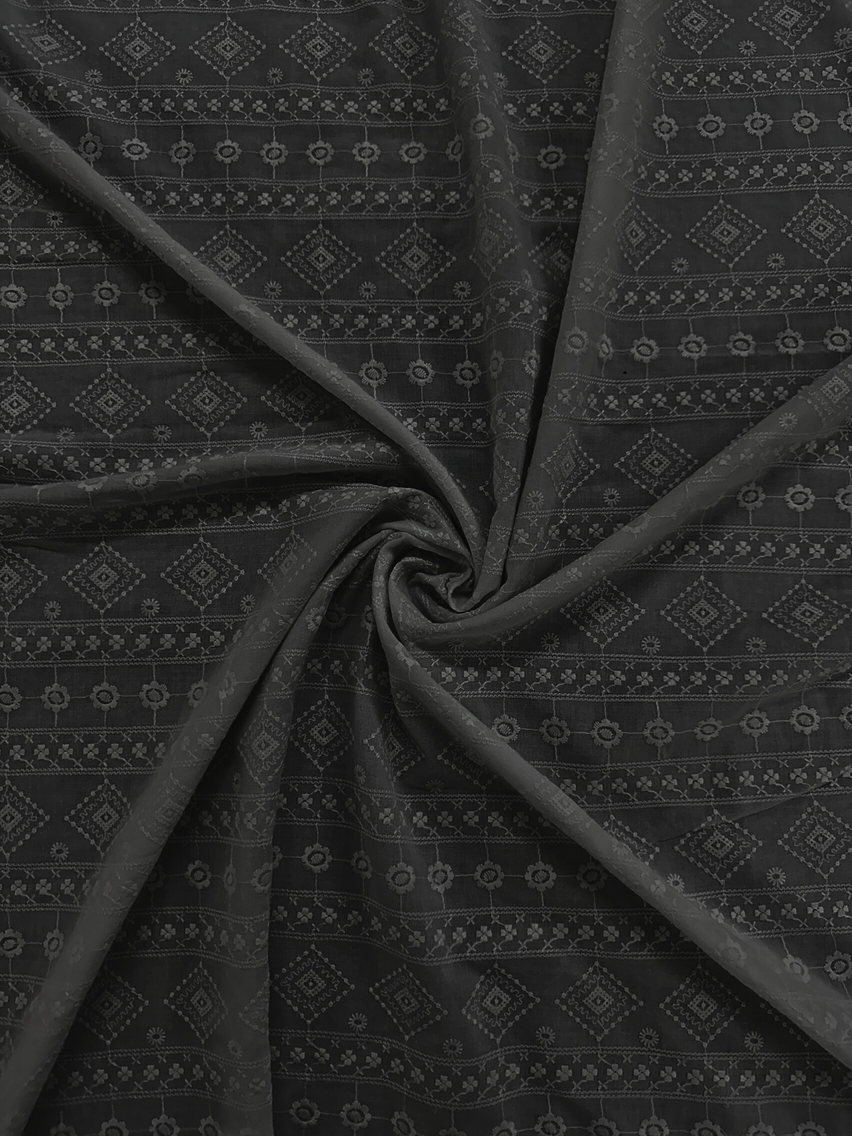 Ryma Black Embroidery Fabric