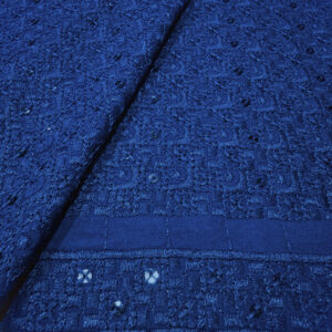 KORA 40363 Embroidered Navy Blue Rayon Fabric