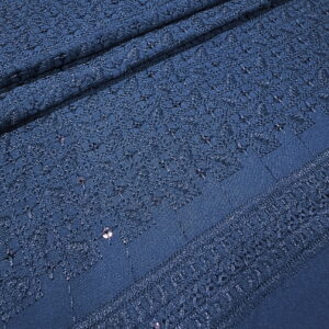KORA 40342 Embroidered Navy Blue Rayon Fabric
