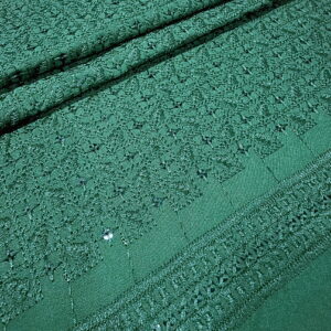 KORA 40342 Embroidered Bottle Green Rayon Fabric