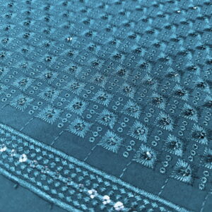 KORA 40362 Embroidered Turquoise Rayon Fabric