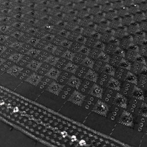KORA 40362 Embroidered Black Rayon Fabric