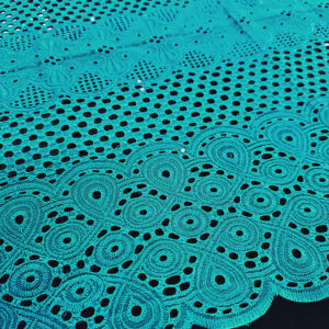 MAGNA 0490 Turquiose Embroidered Fabric