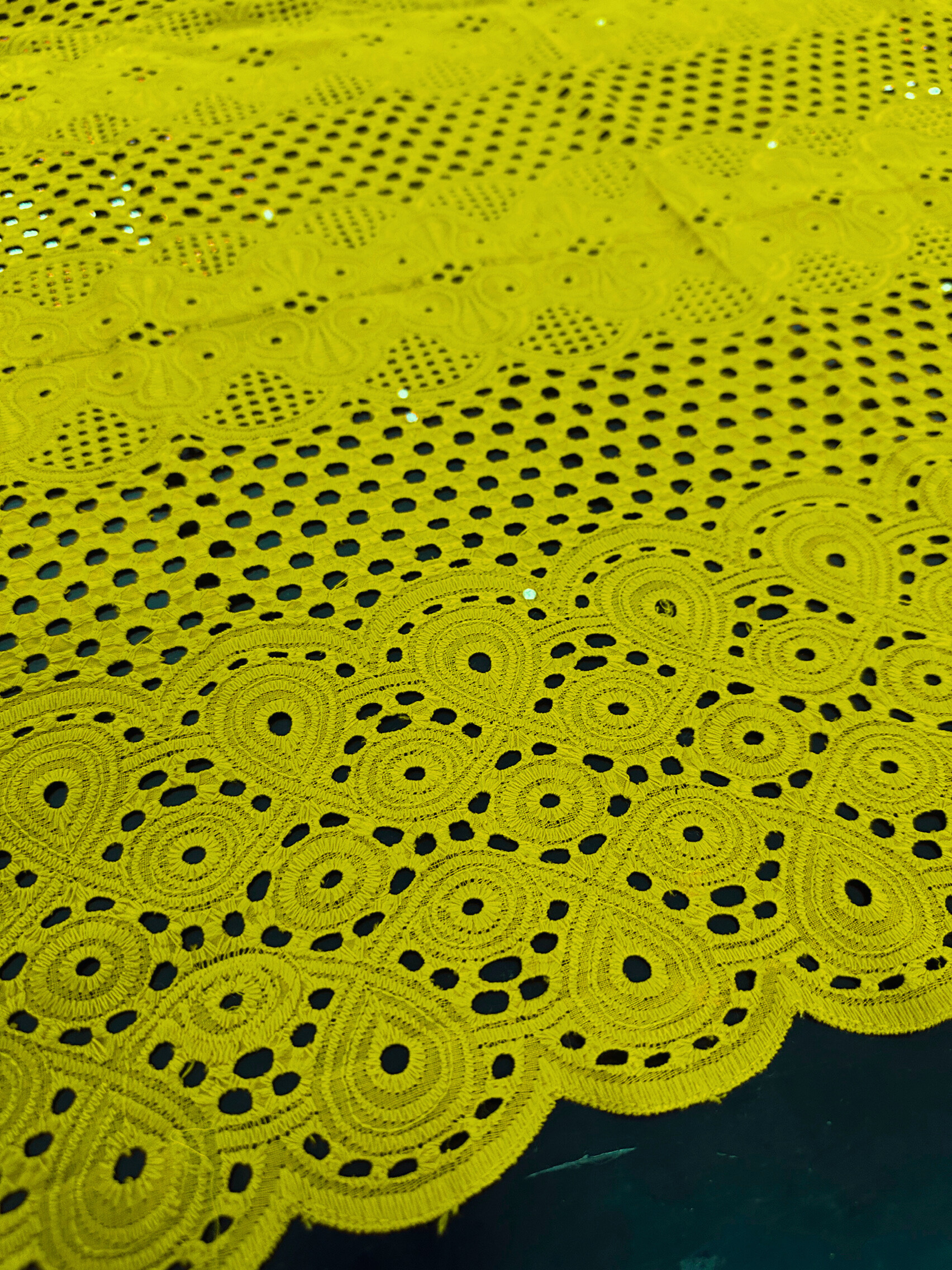 MAGNA 0490 Lemon Embroidered Fabric