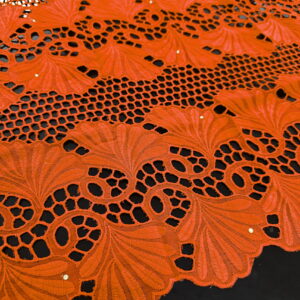 SIGMA A8702 Orange Embroidered Fabric