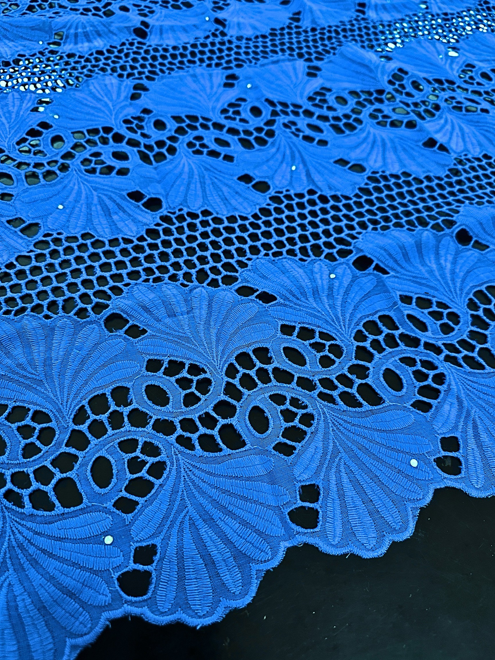 SIGMA A8702 Blue Embroidered Fabric