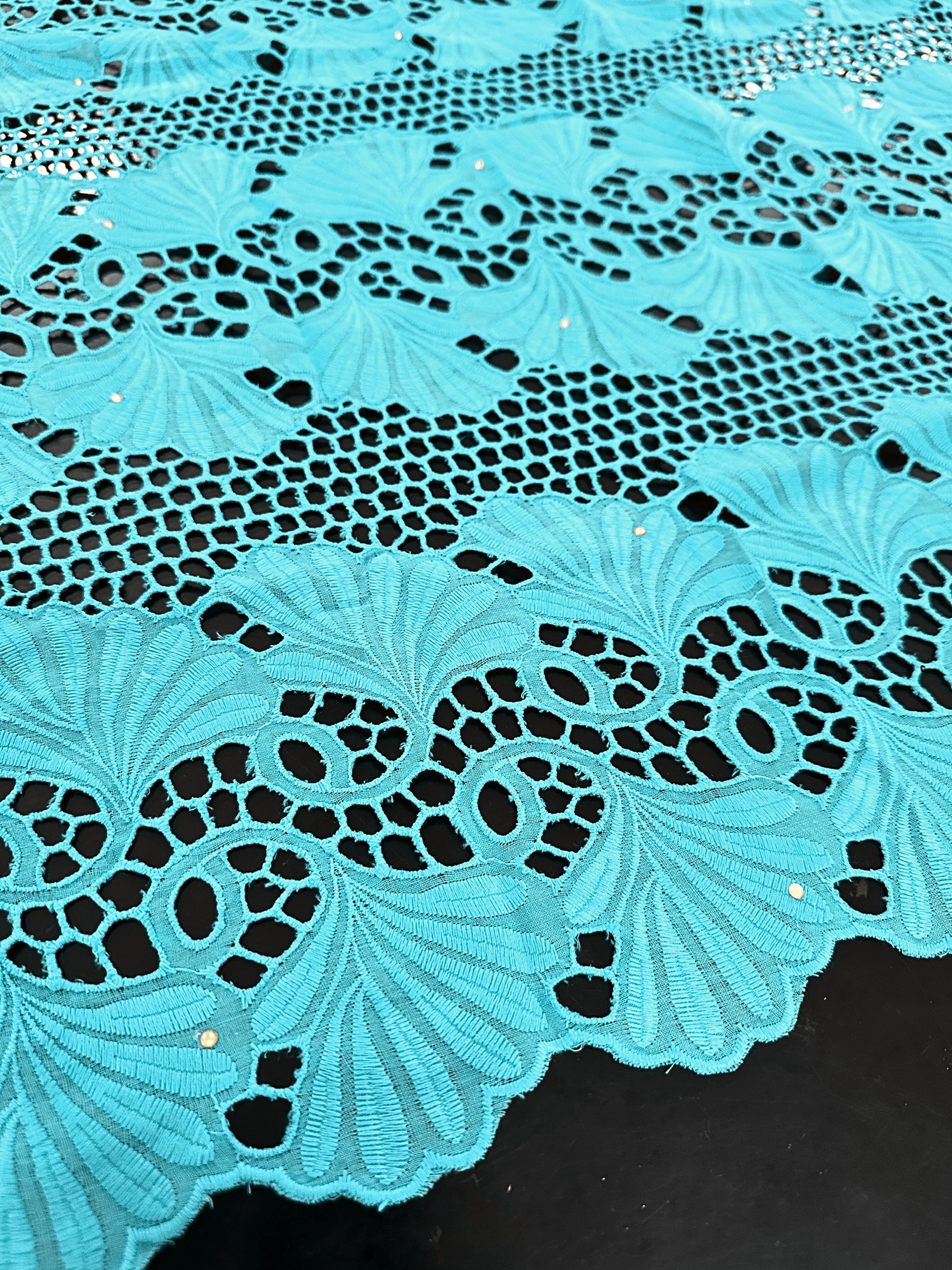 SIGMA A8702 Turquoise Embroidered Fabric