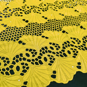 SIGMA A8702 Lemon Yellow Embroidered Fabric