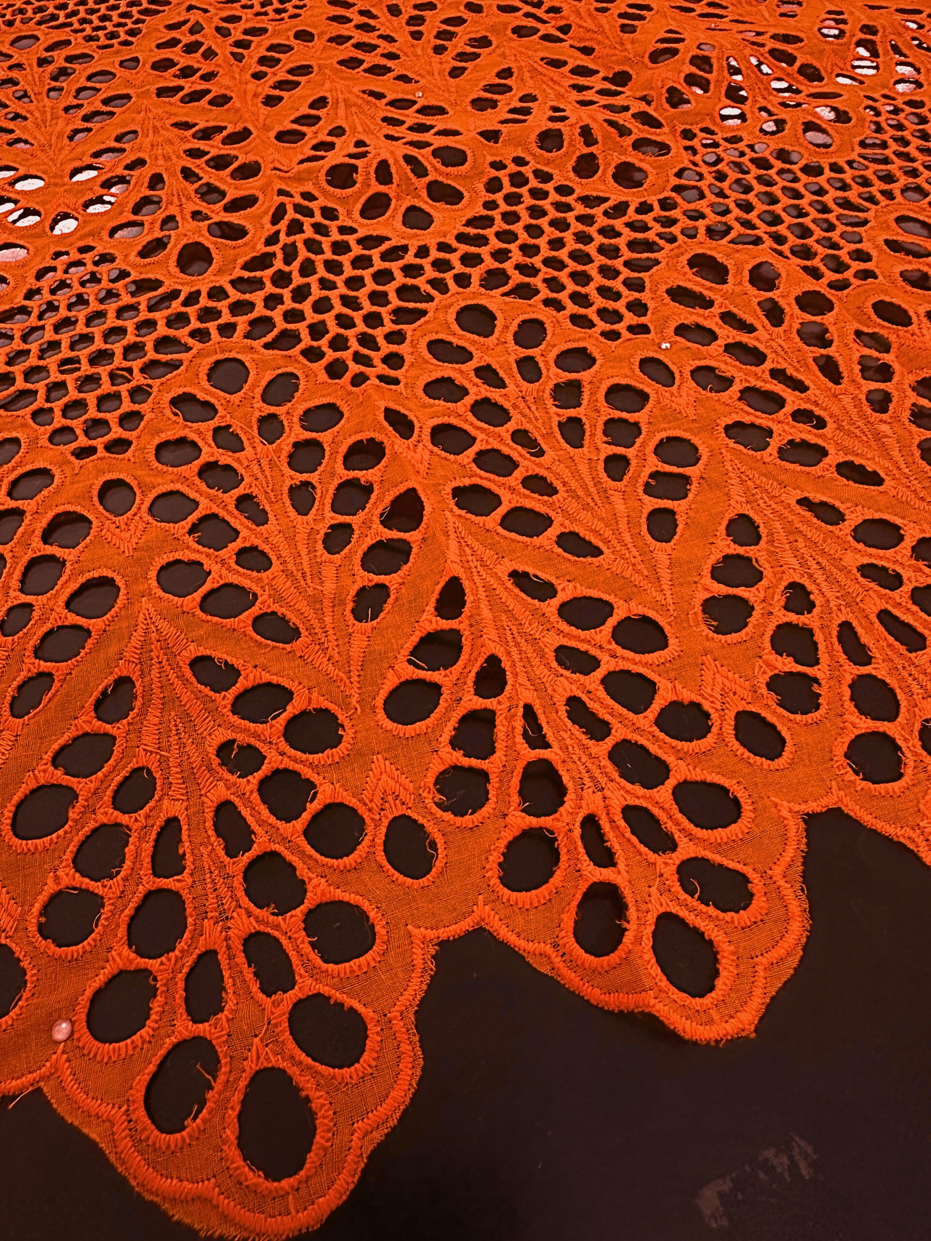 SIGMA A8743 Orange Embroidered Fabric