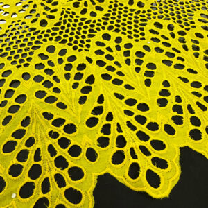 SIGMA A8743 Lemon Yellow Embroidered Fabric