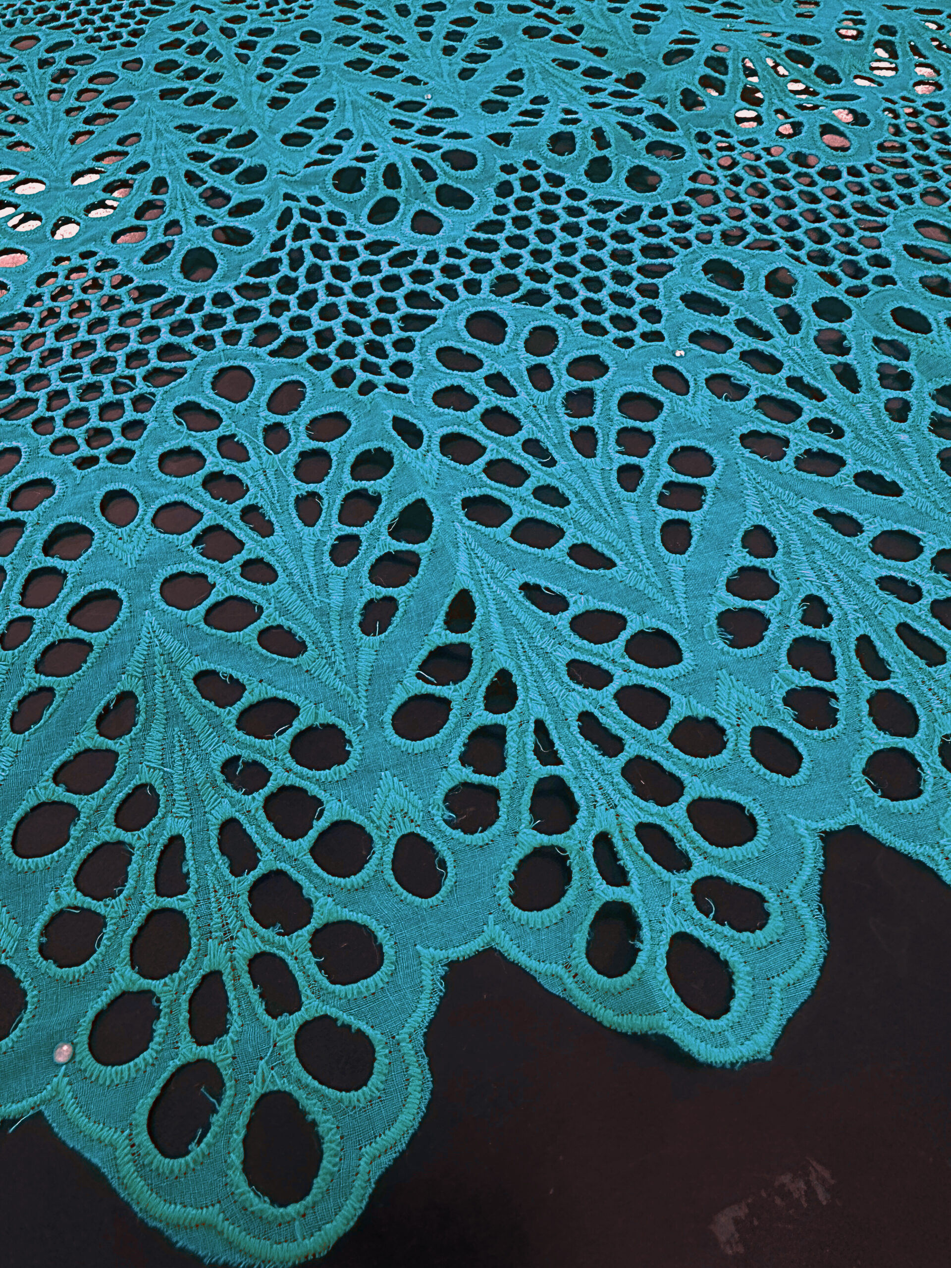 SIGMA A8743 Turquiose Embroidered Fabric