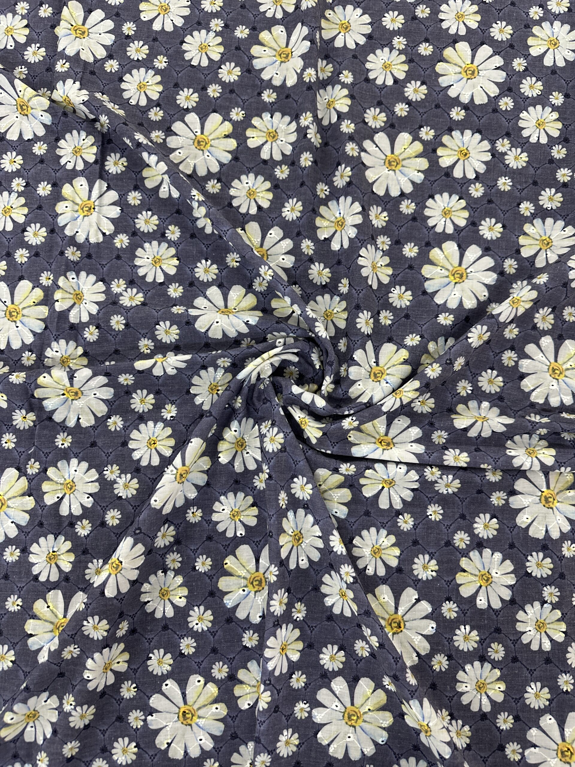 Daisy Print Embroidery Fabric
