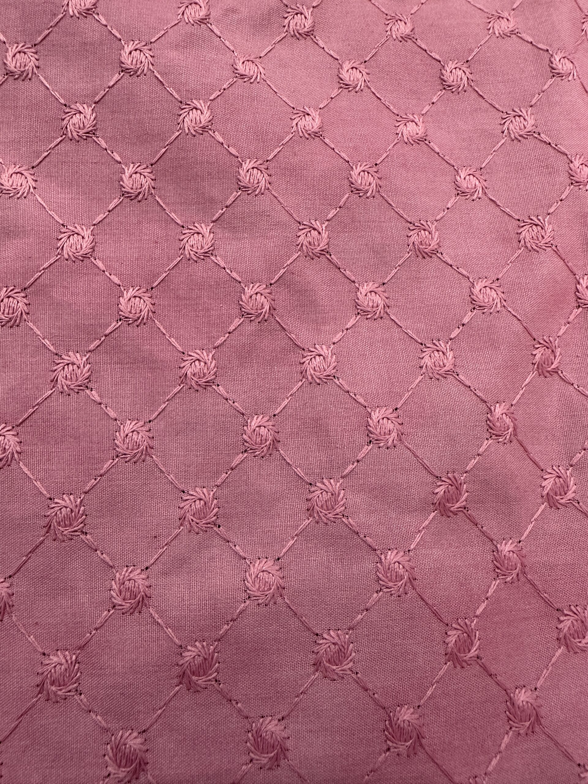 BAHAR 1103 Dark Pink Embroidered Fabric