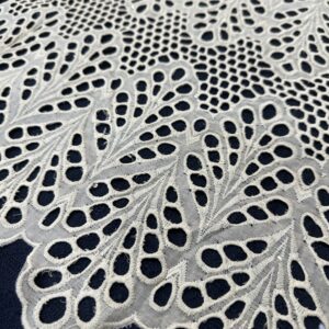 SIGMA A8743 White Embroidered Fabric