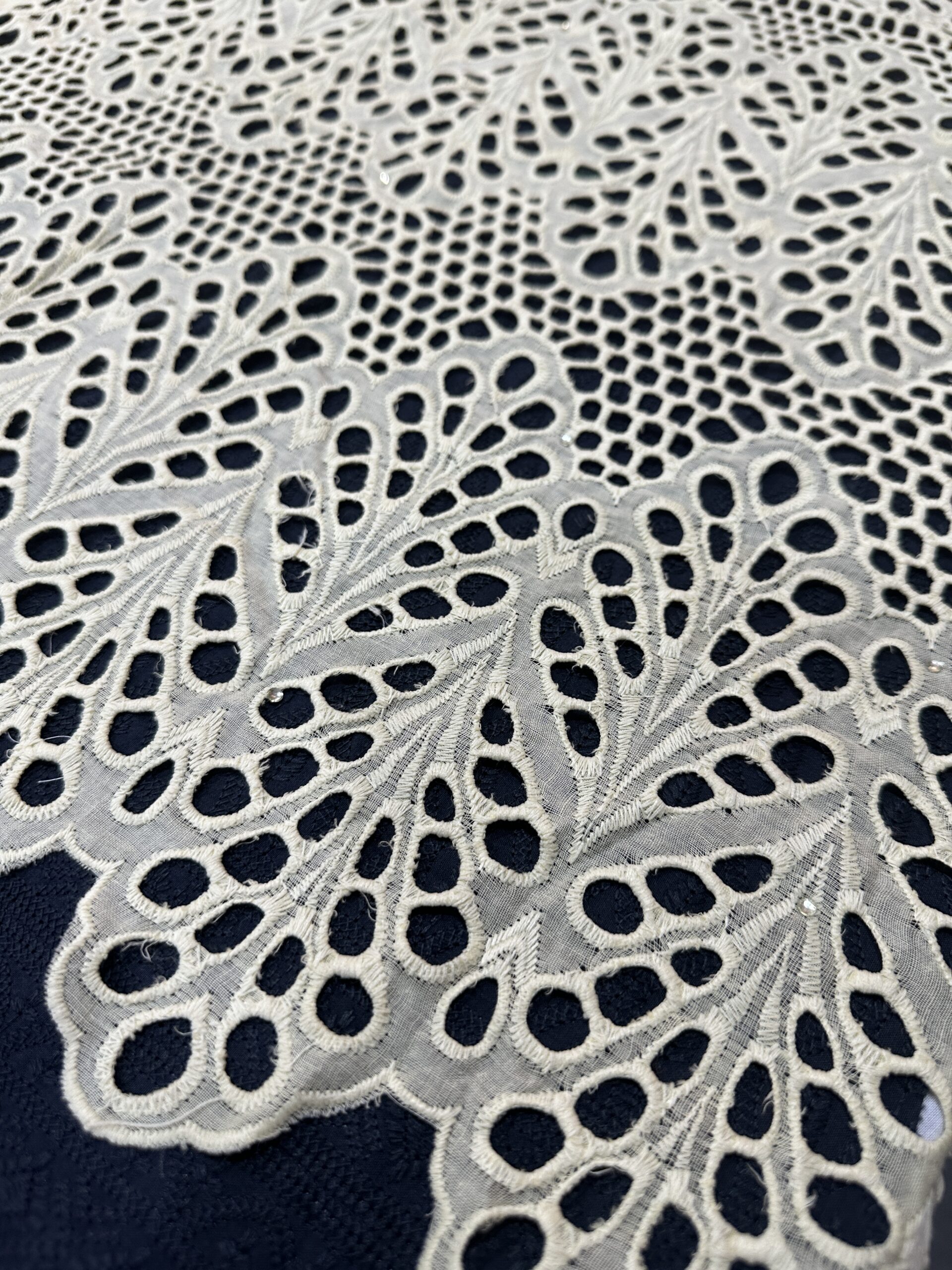 SIGMA A8743 White Embroidered Fabric