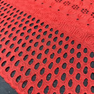 JADE 40384 Hakoba Red Embroidery Fabric