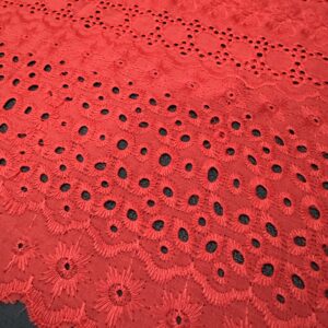 JADE PE0246 Hakoba Red Embroidery Fabric