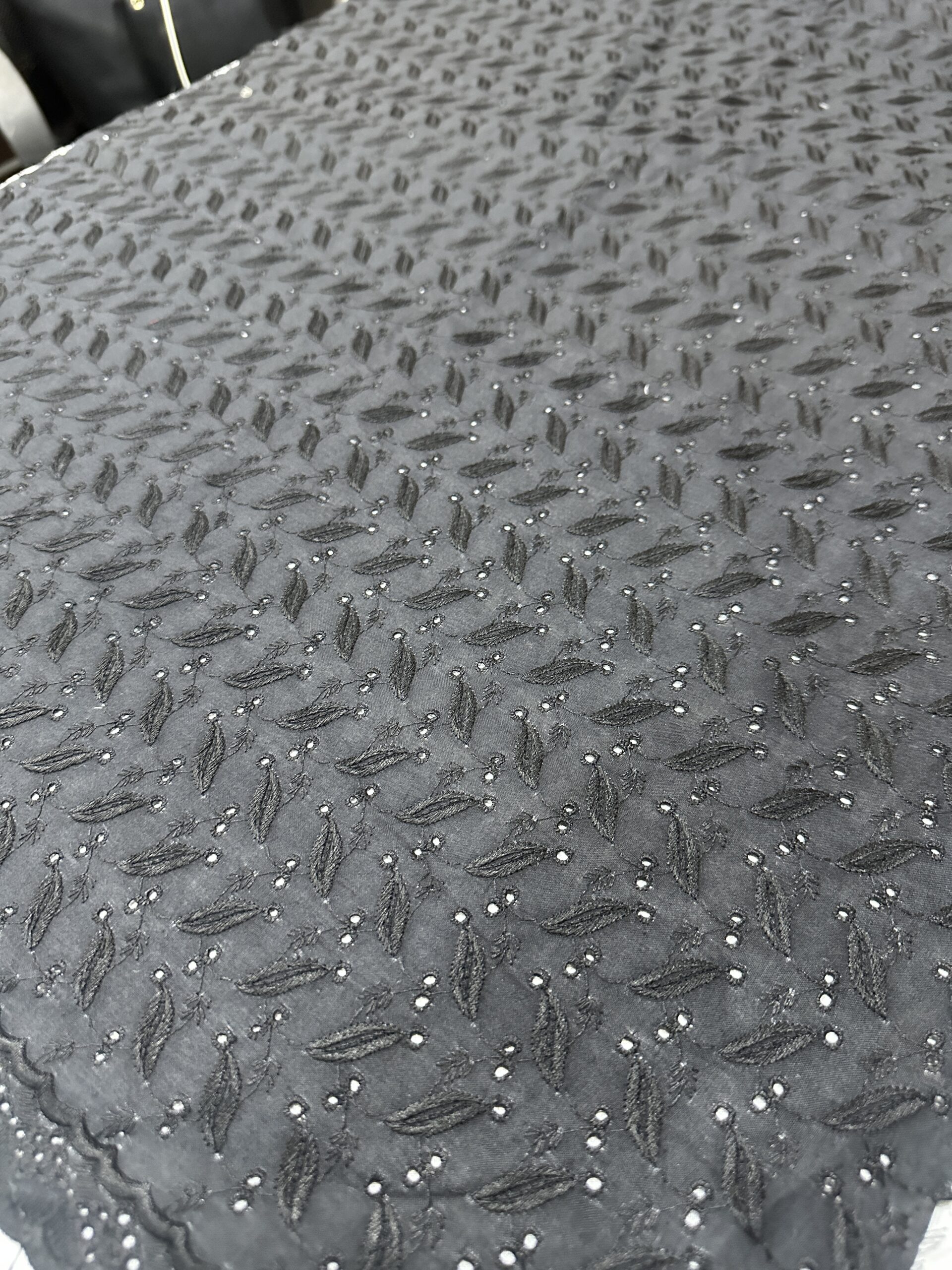 JADE 2119 Hakoba Black Embroidery Fabric