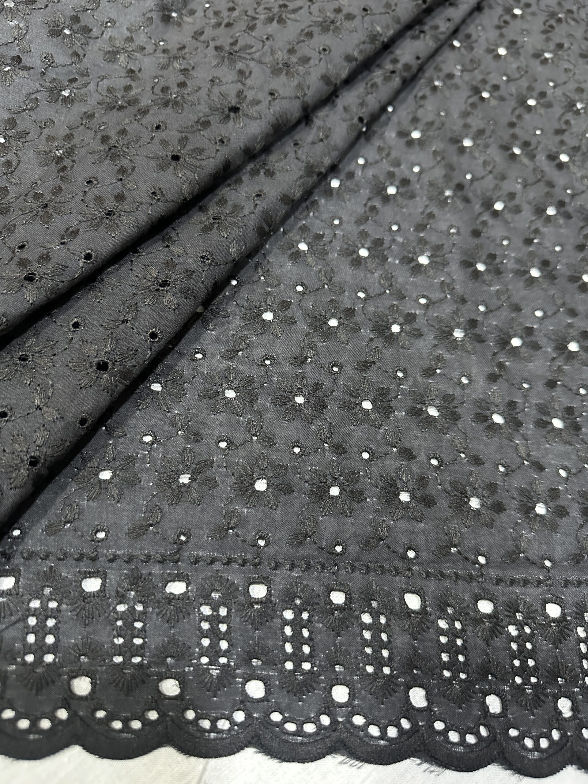 JADE 2130 Hakoba Black Embroidery Fabric