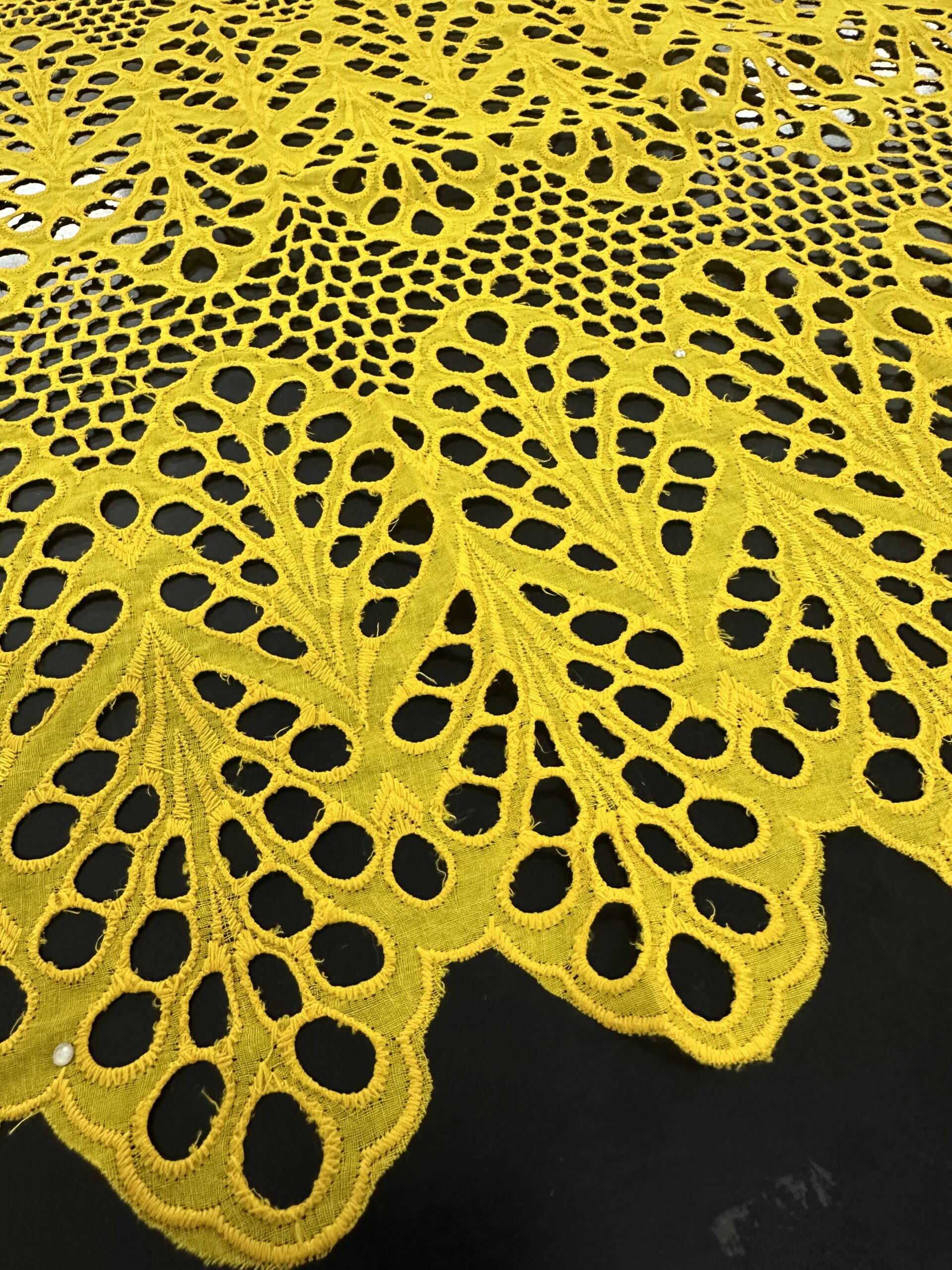 SIGMA A8743 Yellow Embroidered Fabric