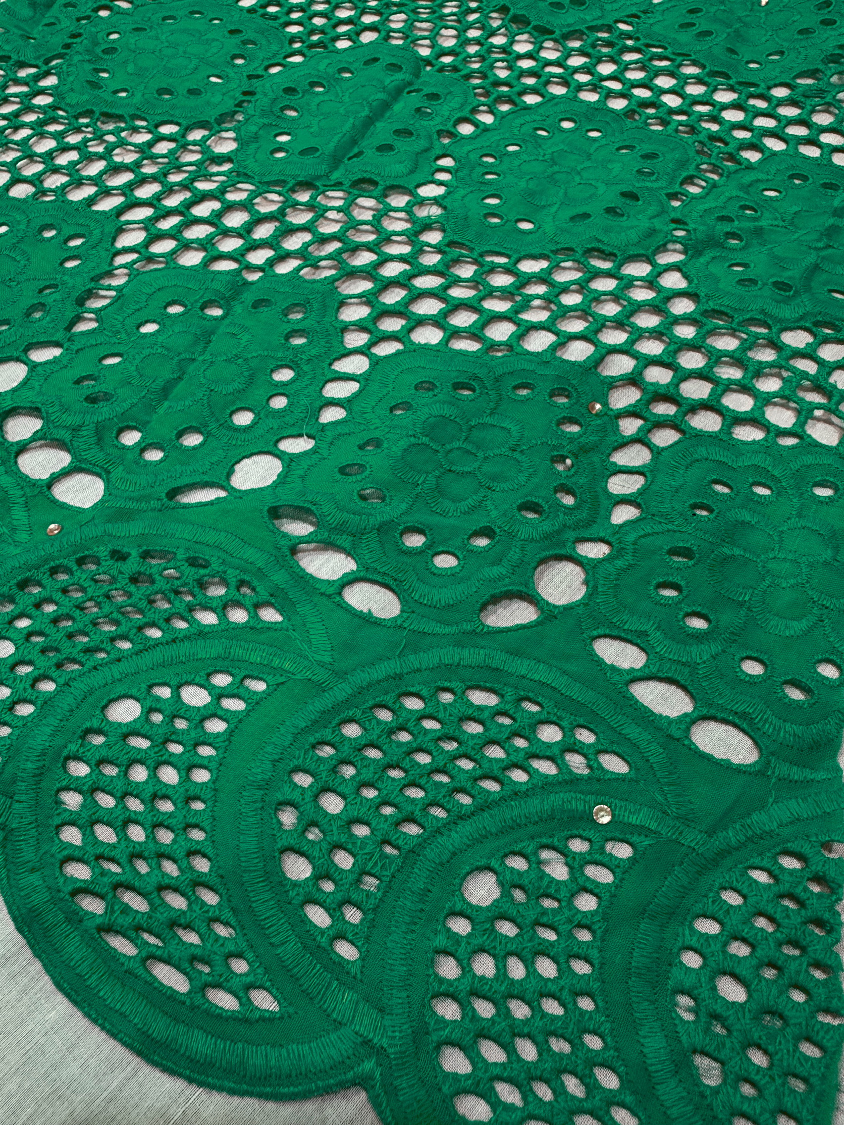 SIGMA A8703 Green Embroidered Fabric