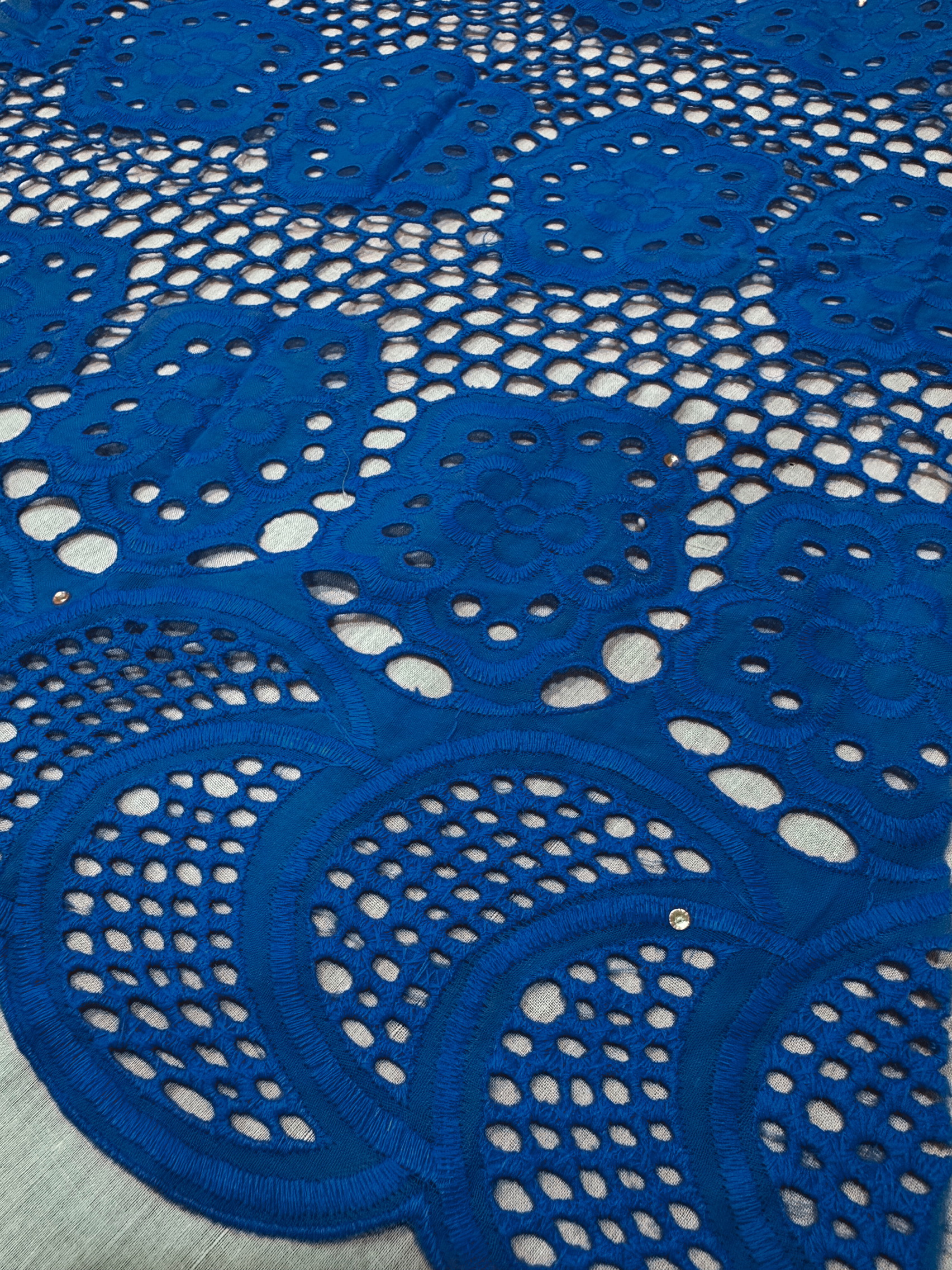 SIGMA A8703 Royal Blue Embroidered Fabric