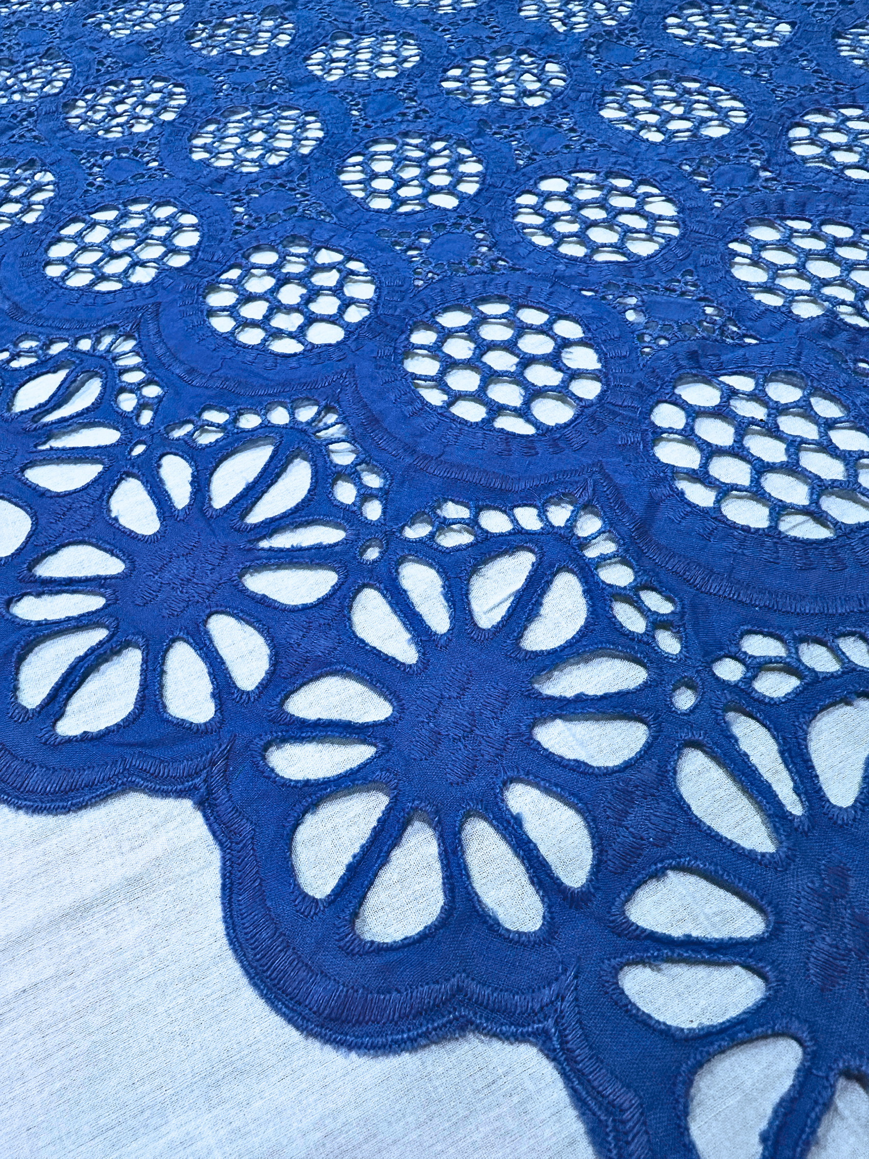SIGMA A8745 Royal Blue Embroidered Fabric