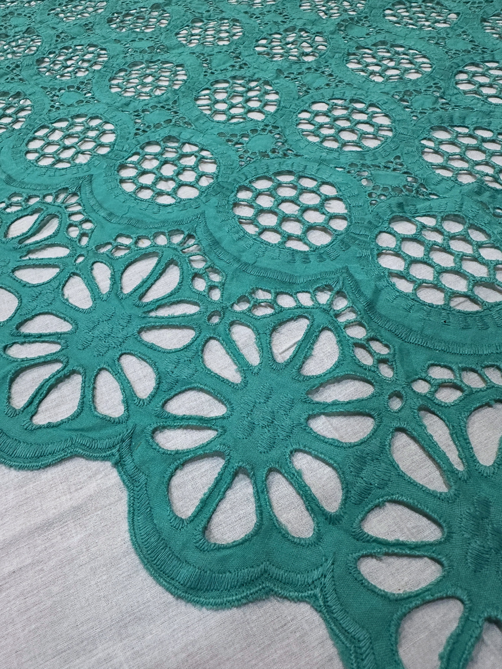 SIGMA A8745 Turquiose Embroidered Fabric