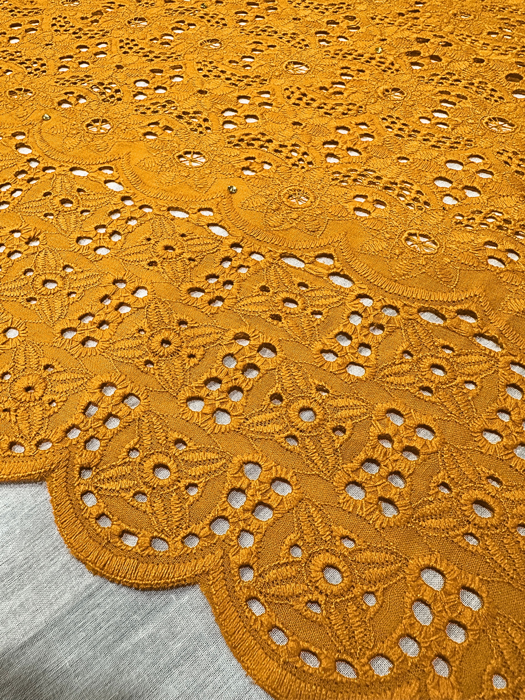 MAGNA 0489 Mustard Yellow EMB Fabric