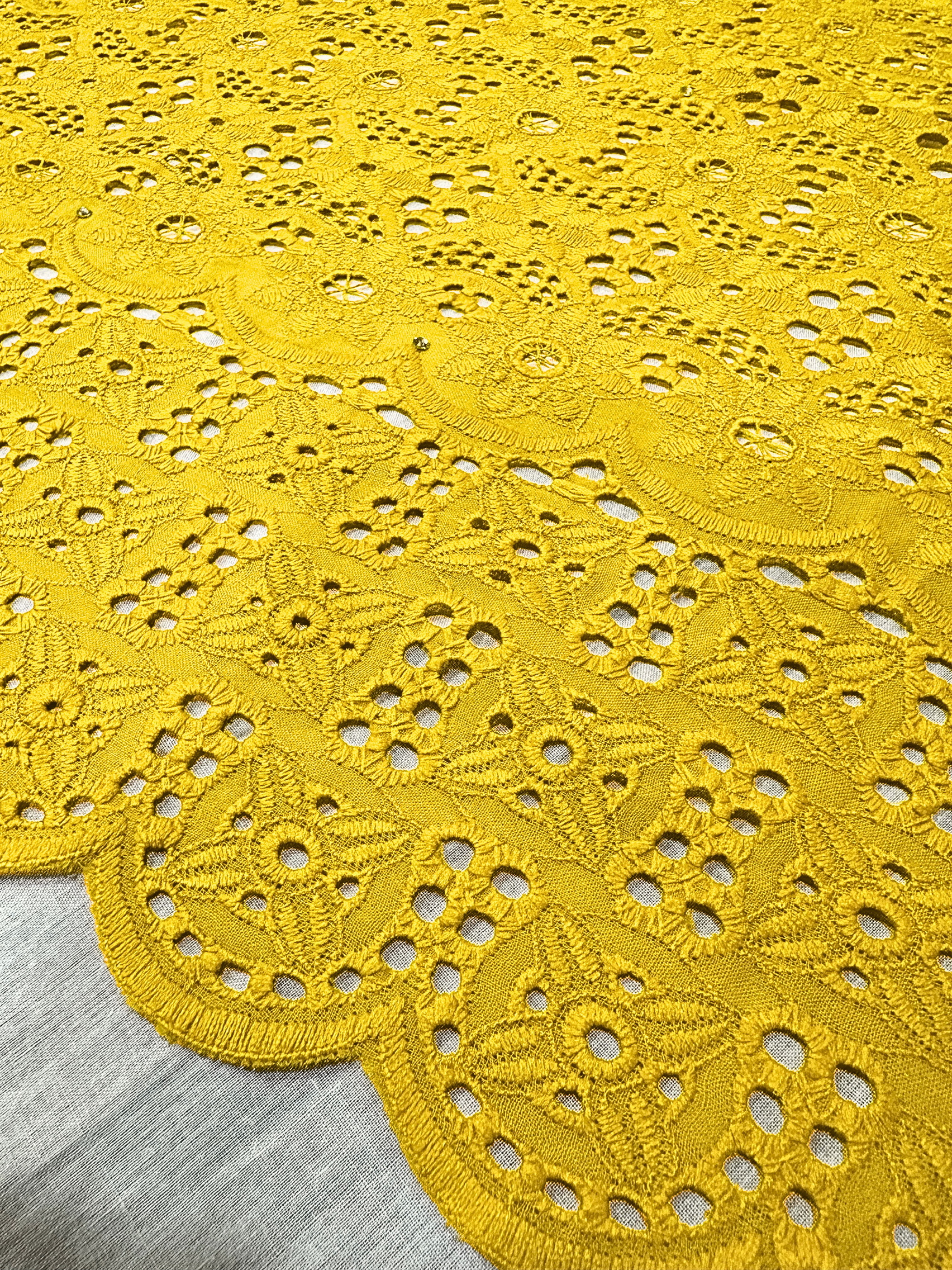 MAGNA 0489 Yellow EMB Fabric