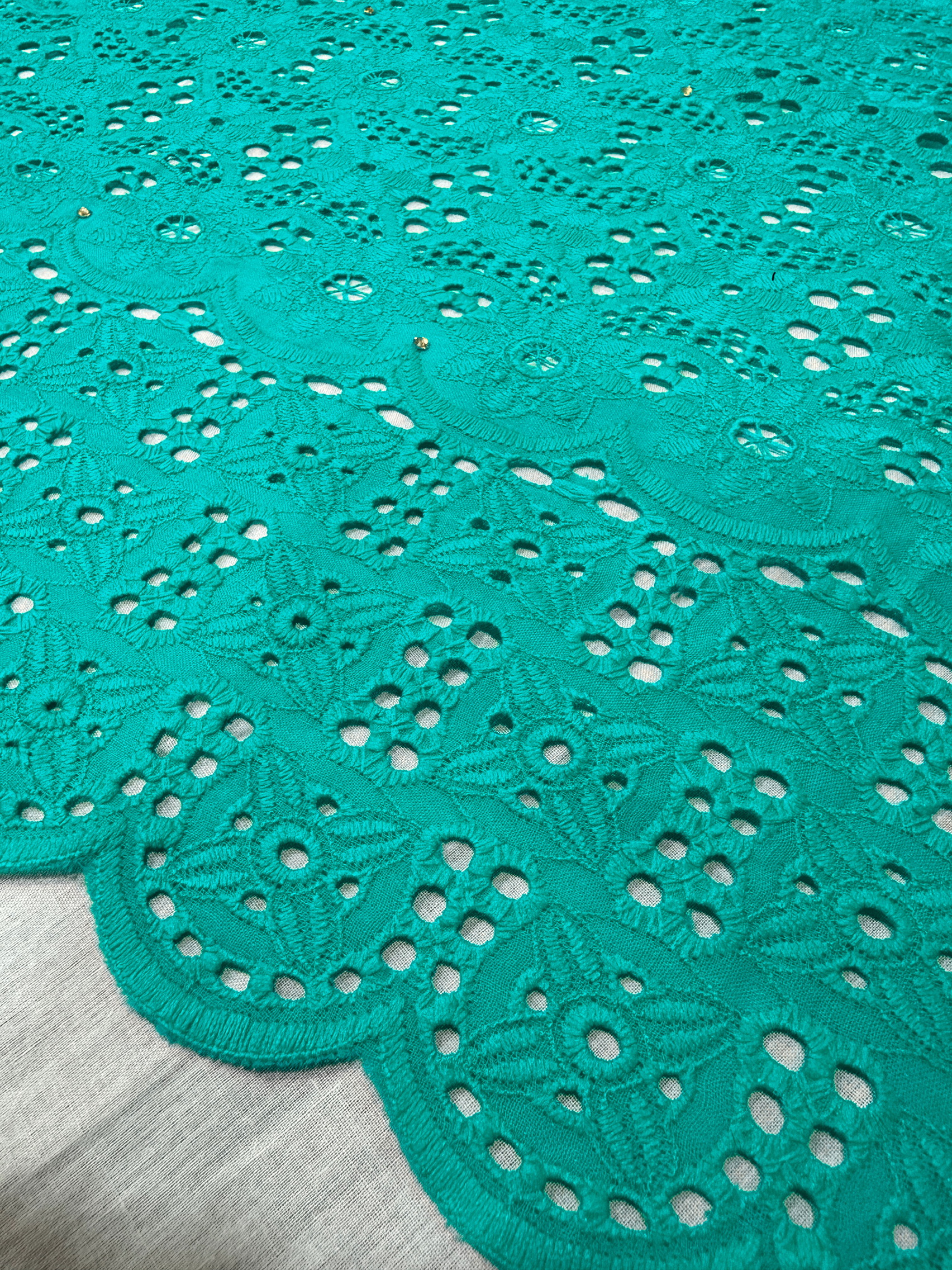 MAGNA 0489 Turquiose Blue EMB Fabric