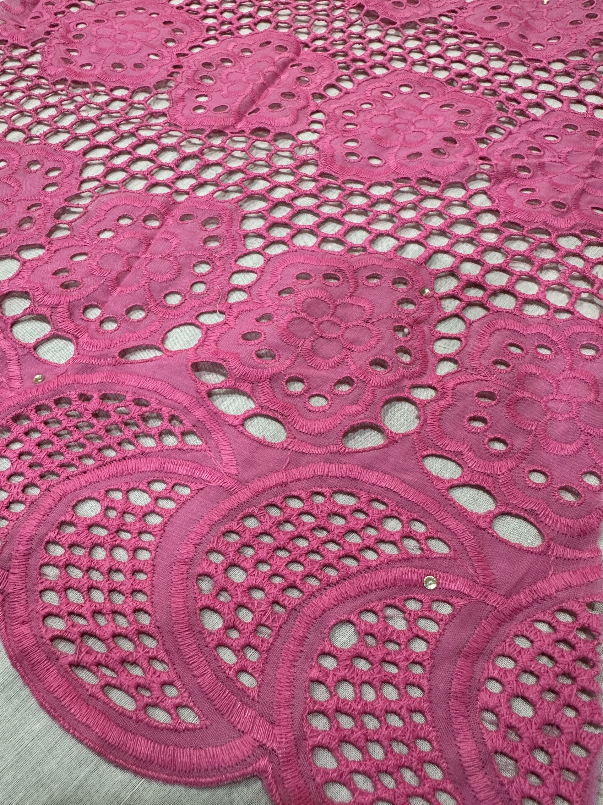 SIGMA A8703 Pink Embroidered Fabric