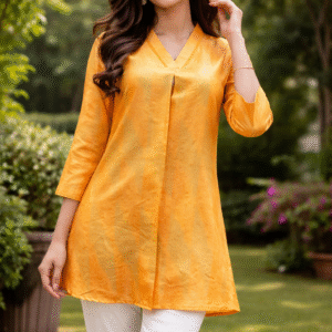 “Saada in style” Amber Gold Short Kurta TUP - 010 <br>   (Set of 5 - M , L, XL, XXL, 3XL)