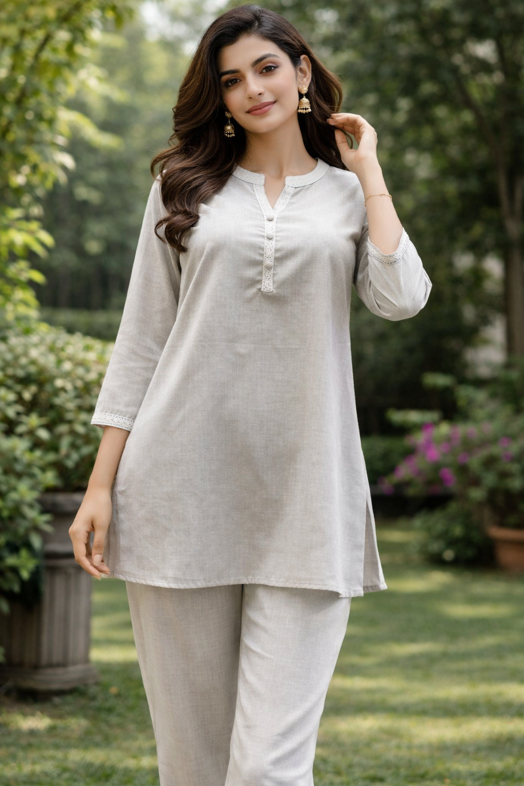 ‘Saada in style’ Light Grey Co-ord Set TUP-002 <br>   (Set of 5 - M , L, XL, XXL, 3XL)